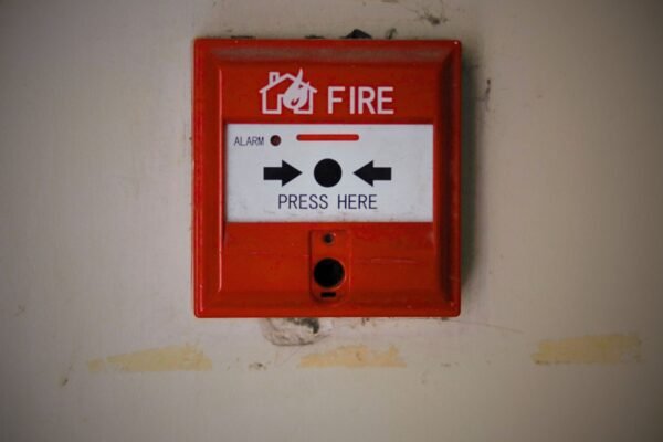 Commercial fire alarm systems installed in a building, ready to alert occupants in case of fire