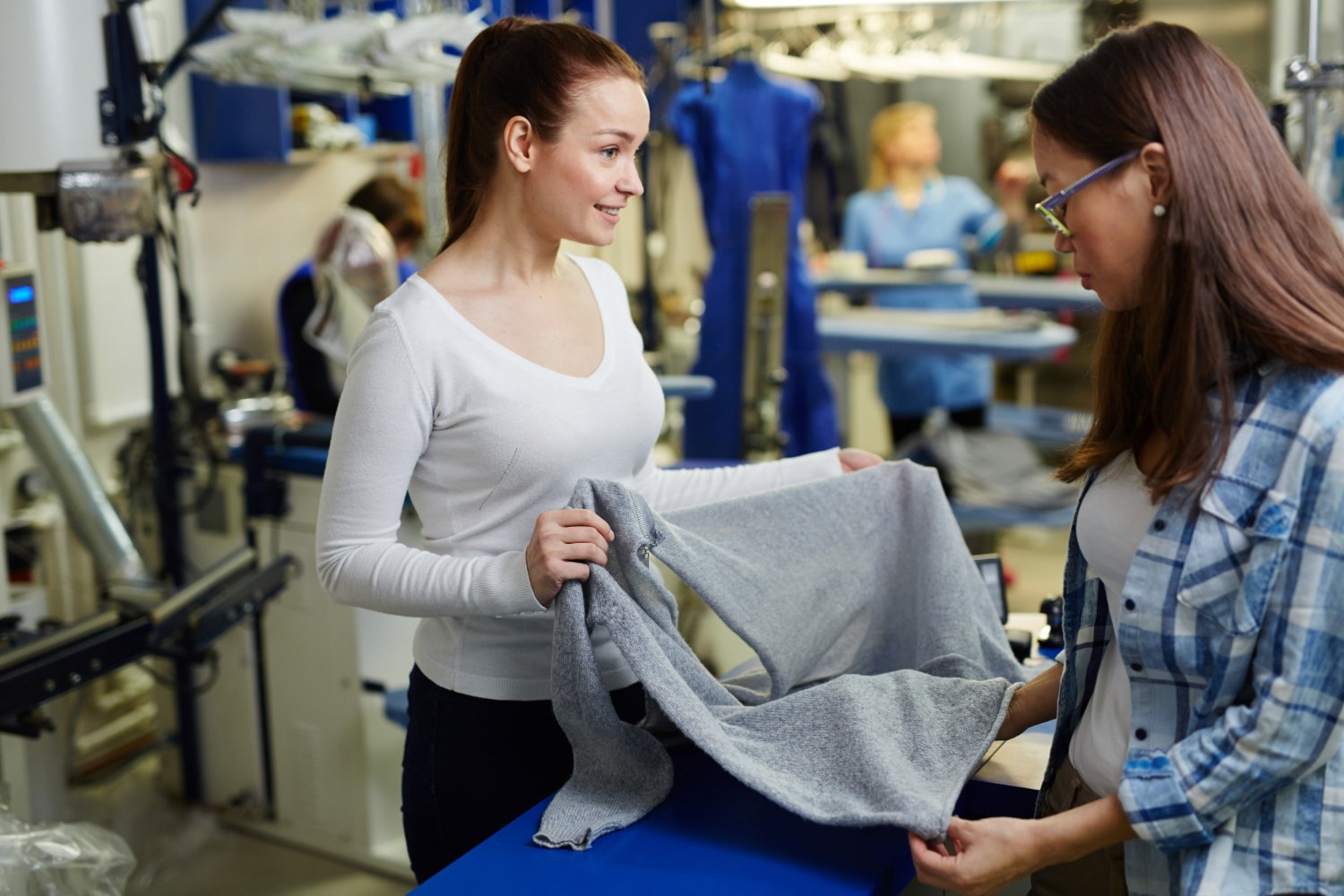 2 girls analyzing Quality Control in Textile Manufacturing